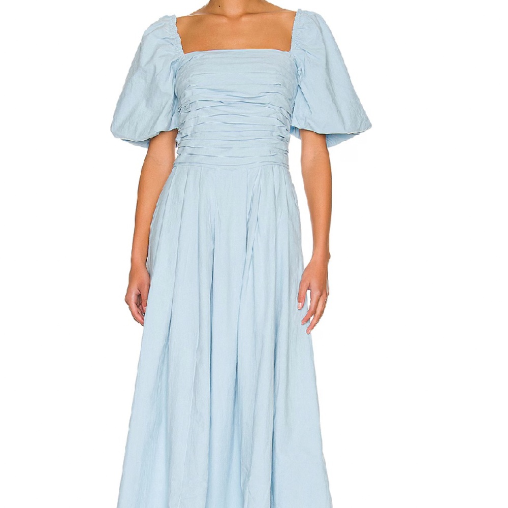 Free People Ain't She A Beaut Midi Dress in Hot Spring (S)